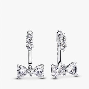 Pandora Sparkling Bow Drop Earrings